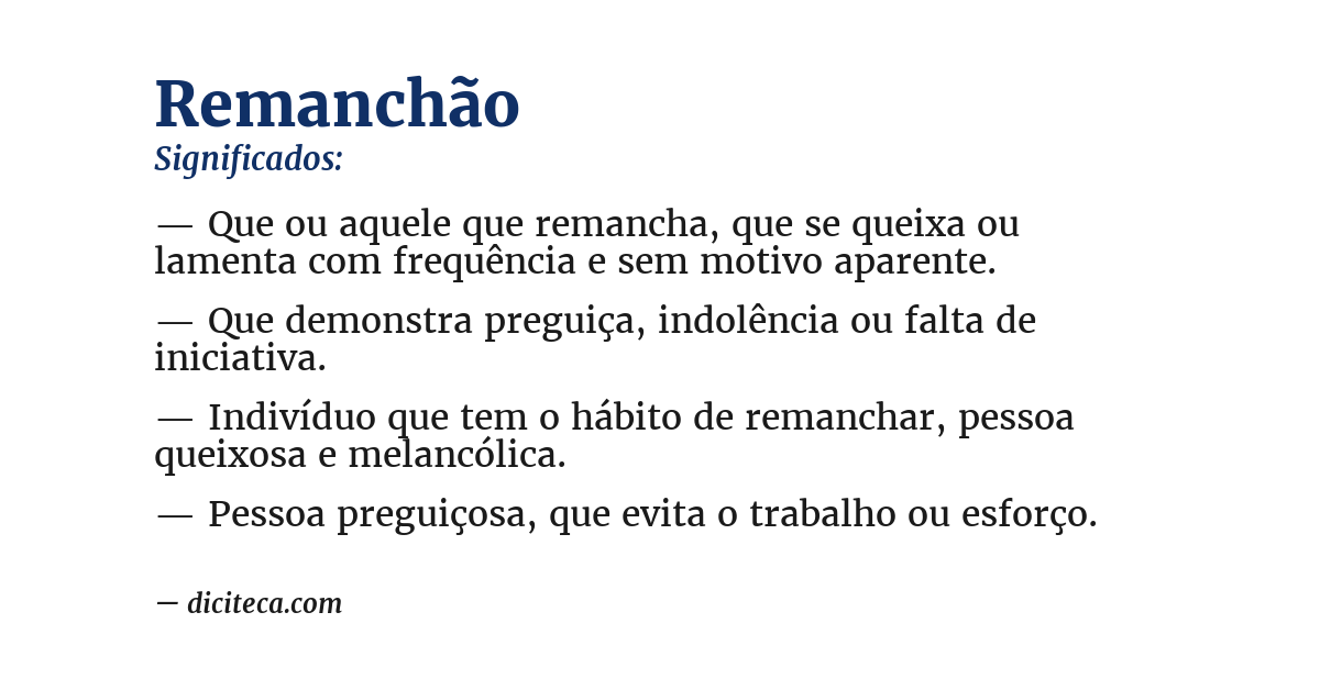 Significado de remanchão