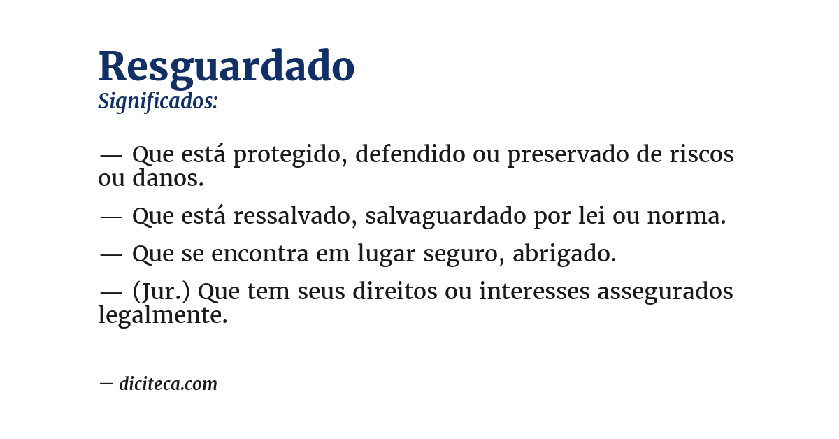 Significado de resguardado