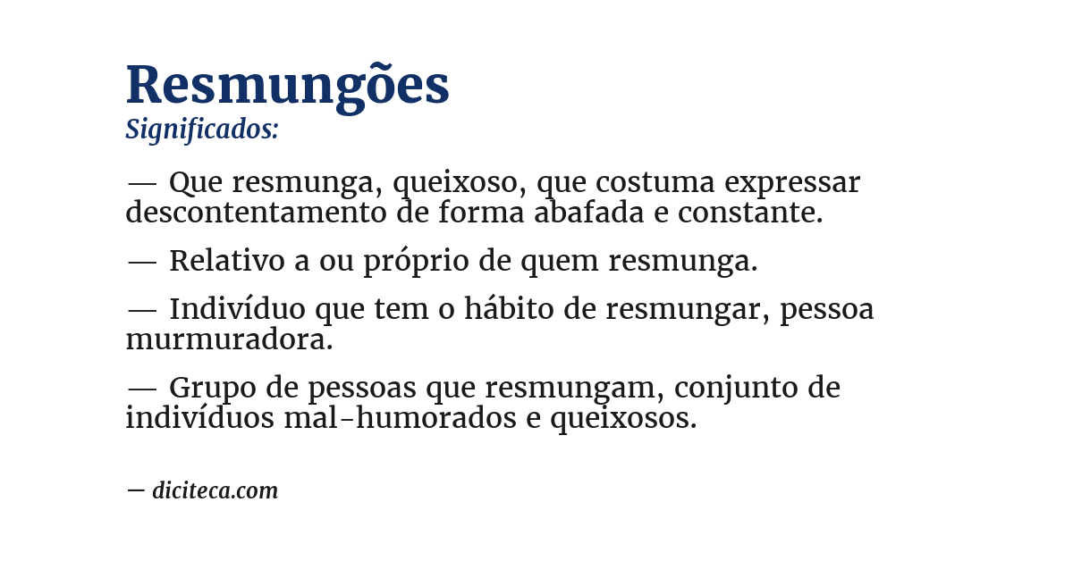 Significado de resmungões