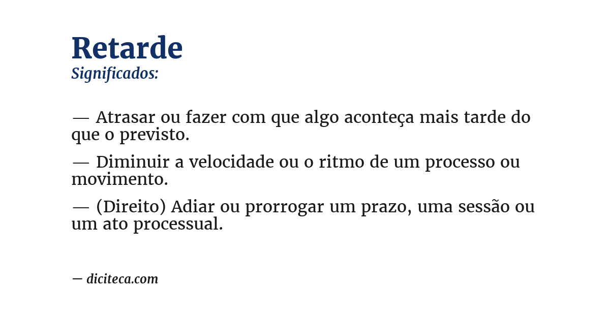 Significado de retarde