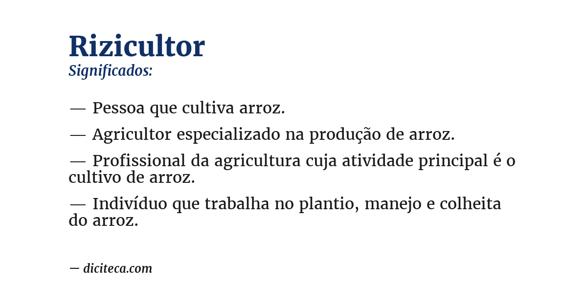 Significado de rizicultor