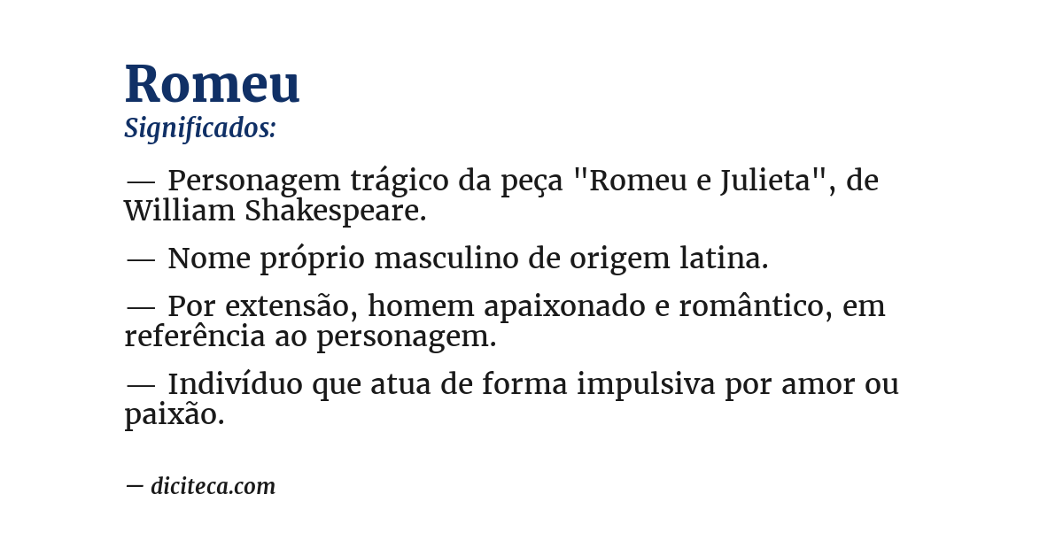 Significado de romeu