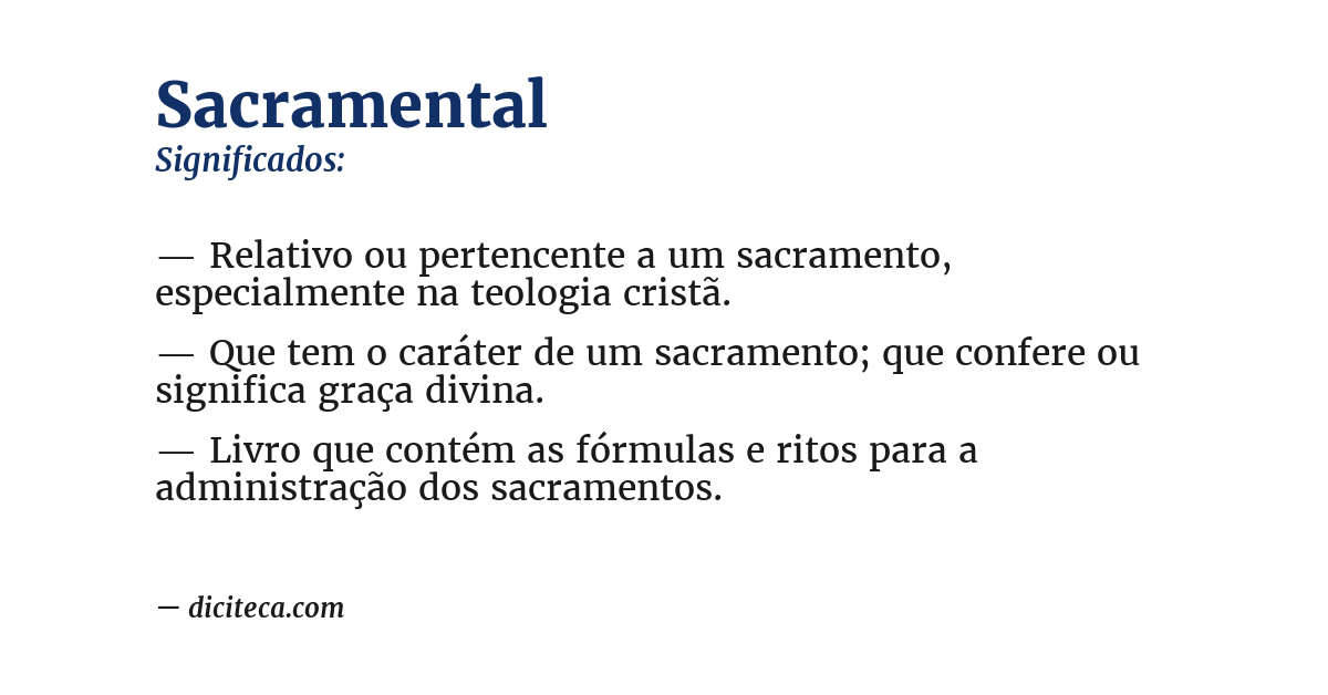 Significado de sacramental