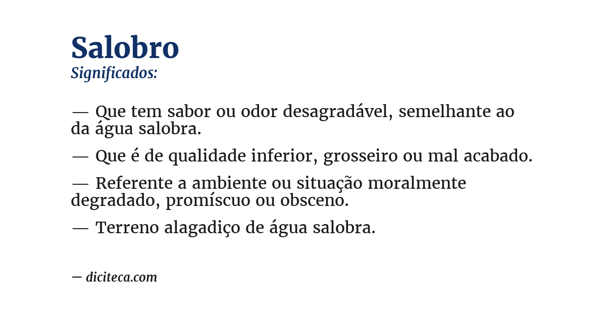 Significado de salobro