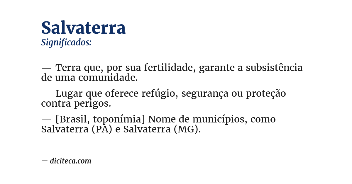 Significado de salvaterra