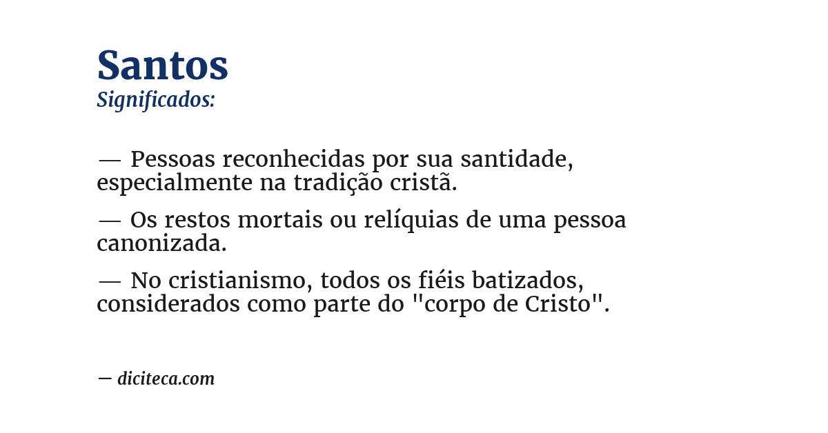 Significado de santos