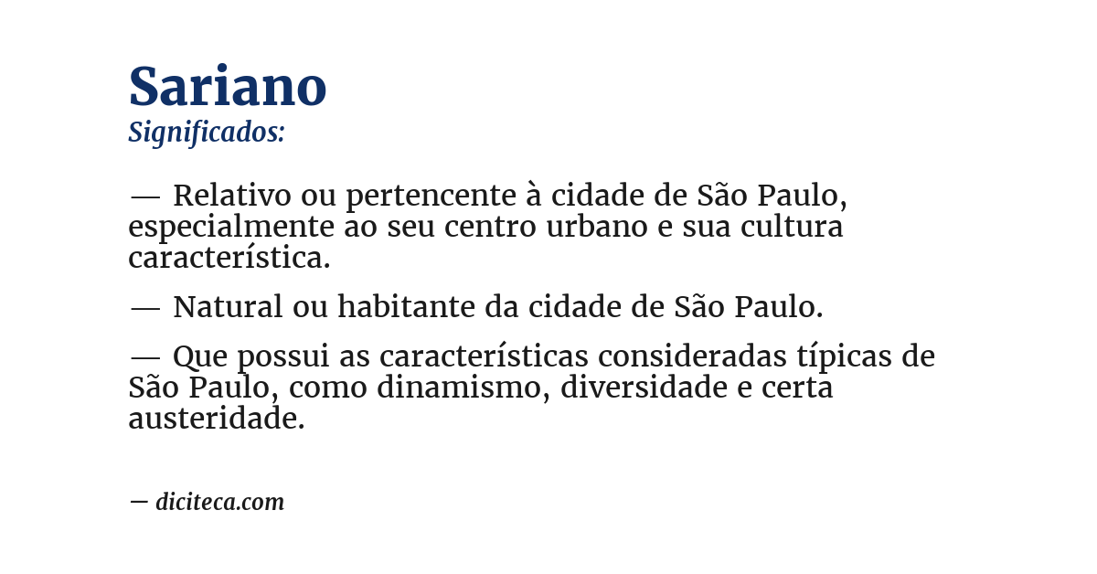 Significado de sariano