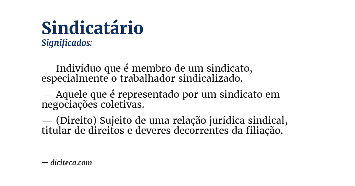 Significado de sindicatário