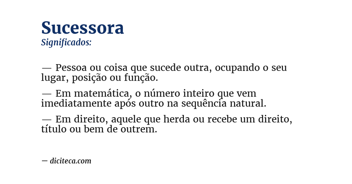 Significado de sucessora