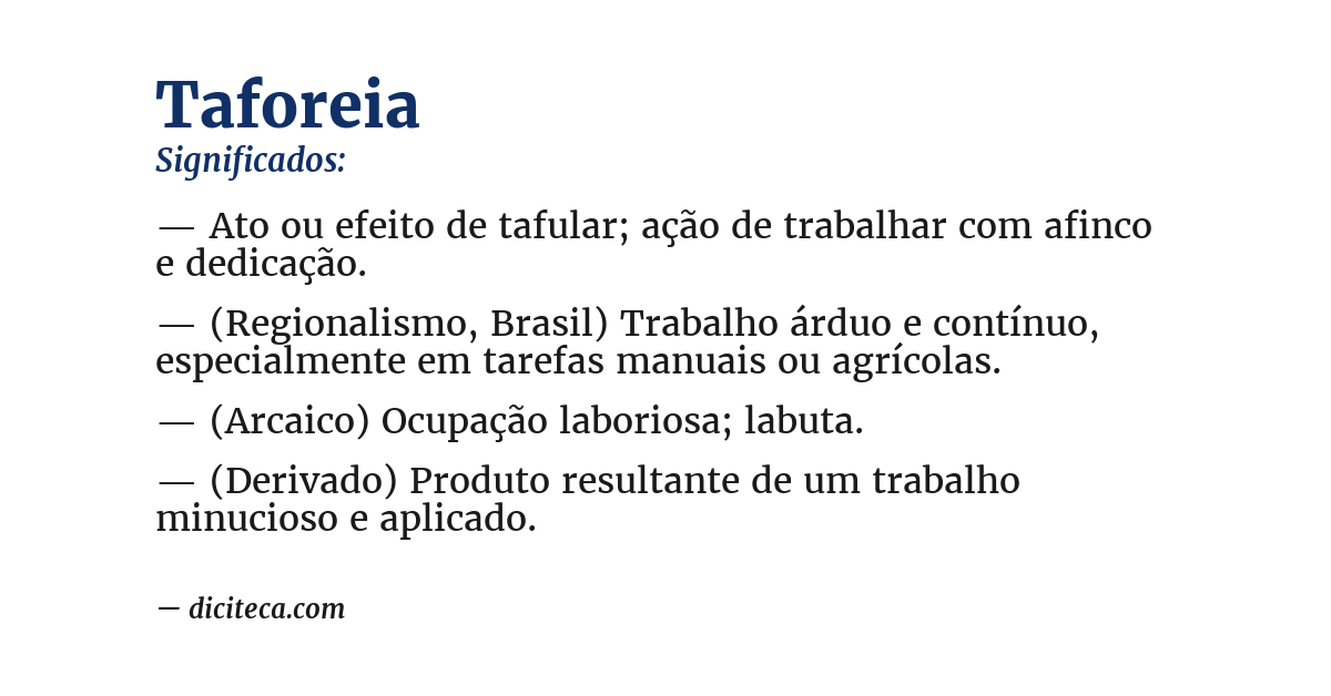 Significado de taforeia