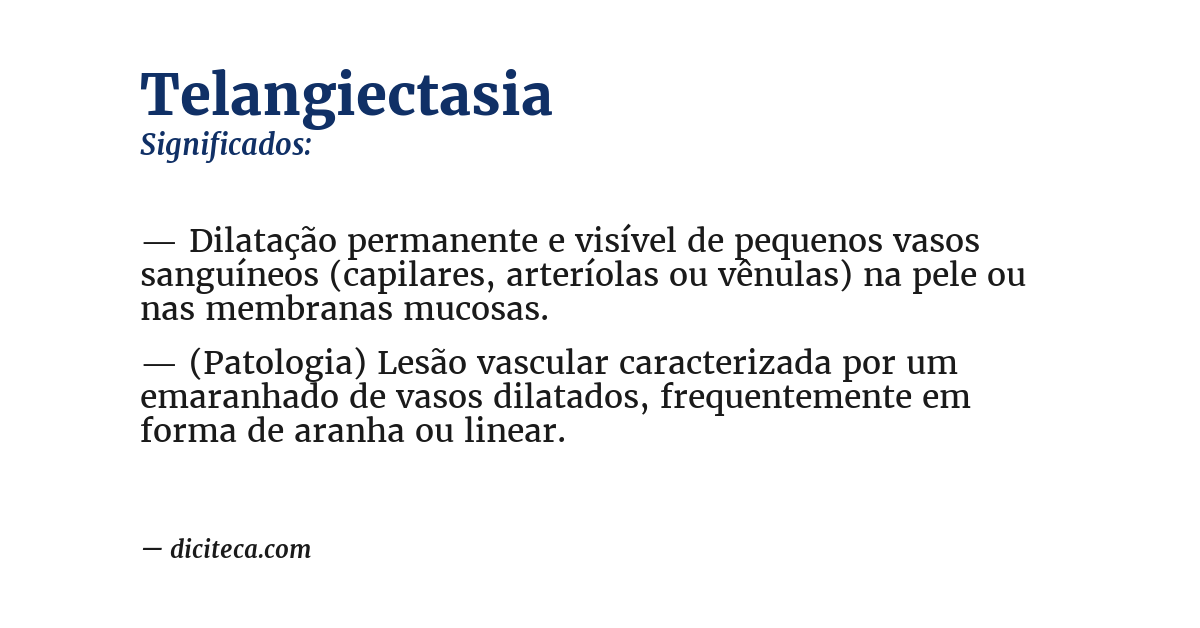 Significado de telangiectasia