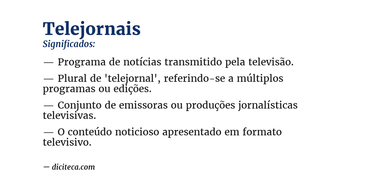 Significado de telejornais