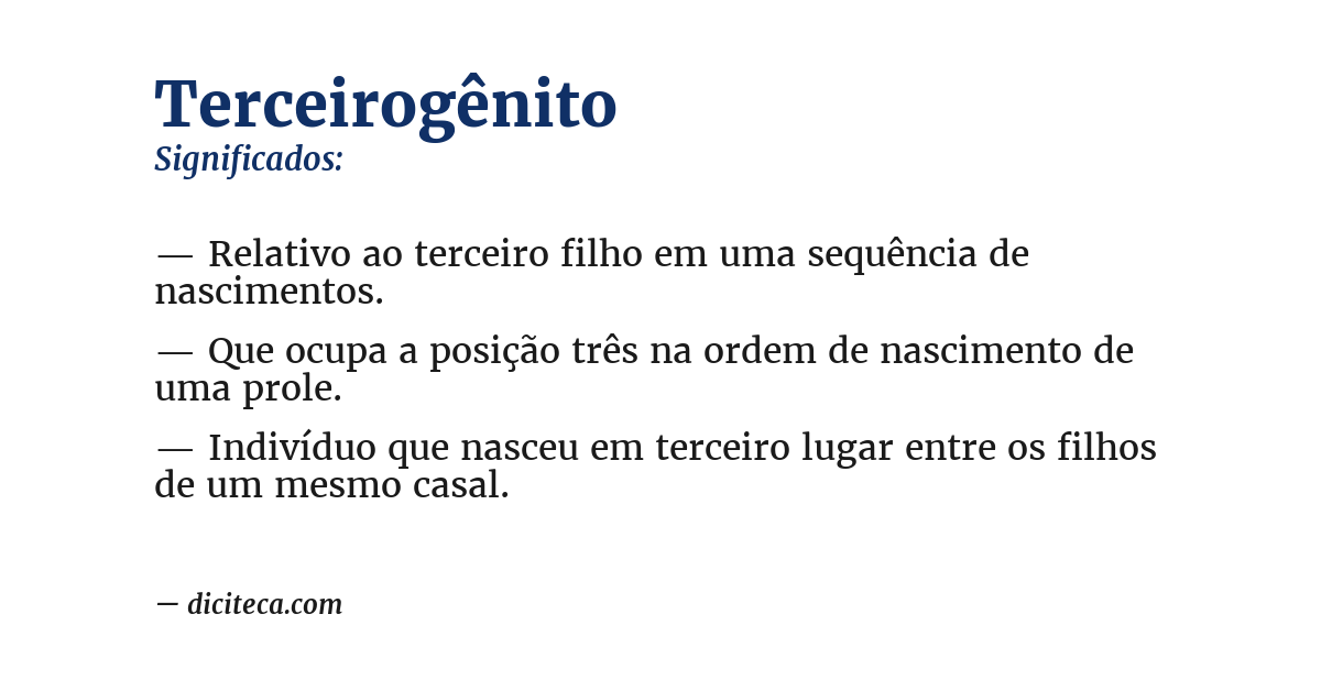 Significado de terceirogênito