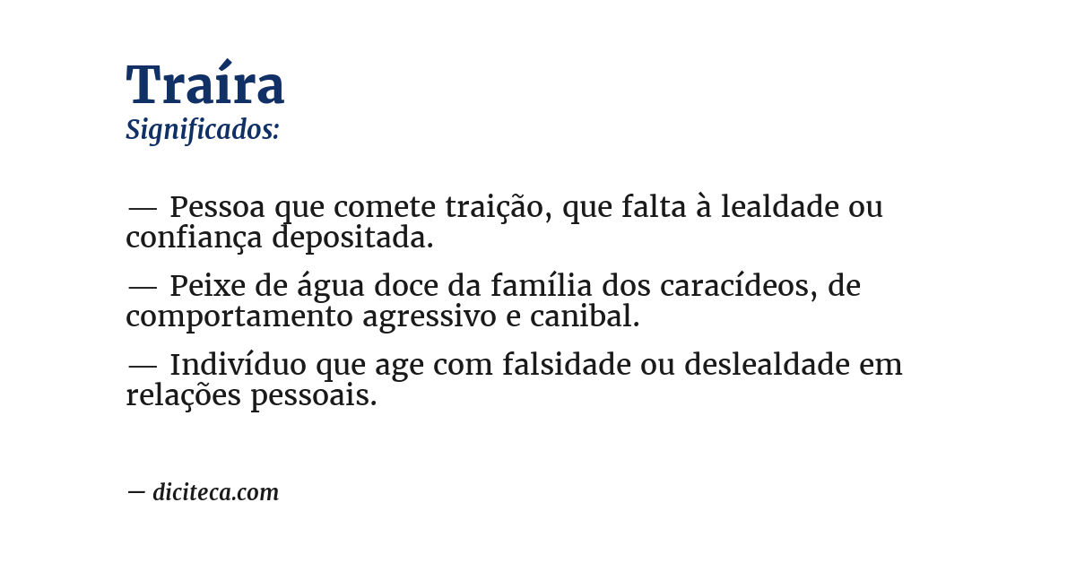 Significado de traíra