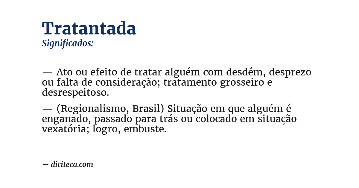 Significado de tratantada