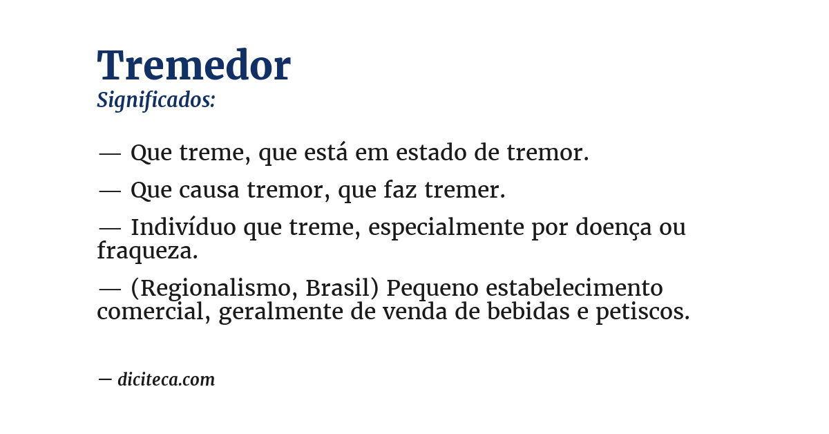 Significado de tremedor