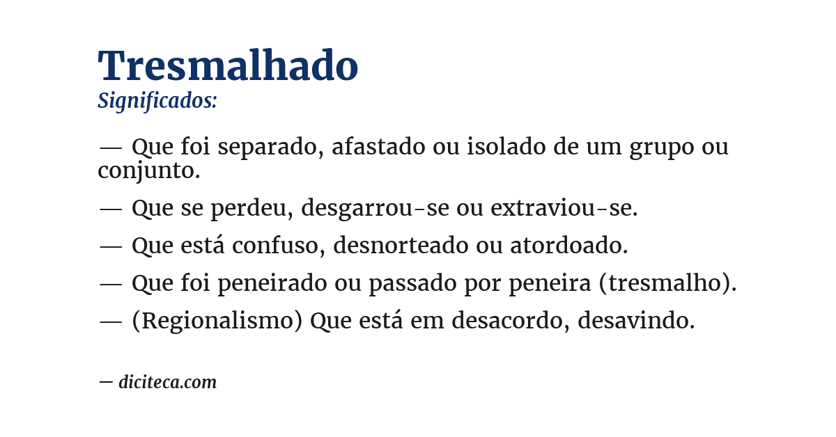 Significado de tresmalhado