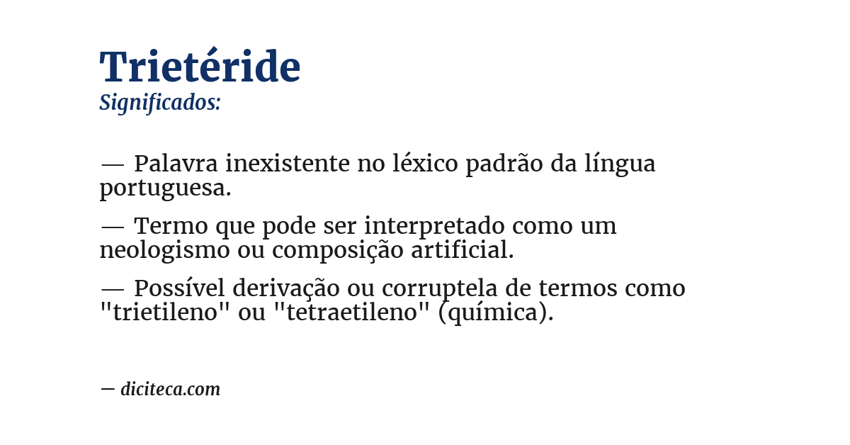 Significado de trietéride