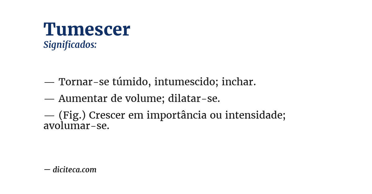 Significado de tumescer