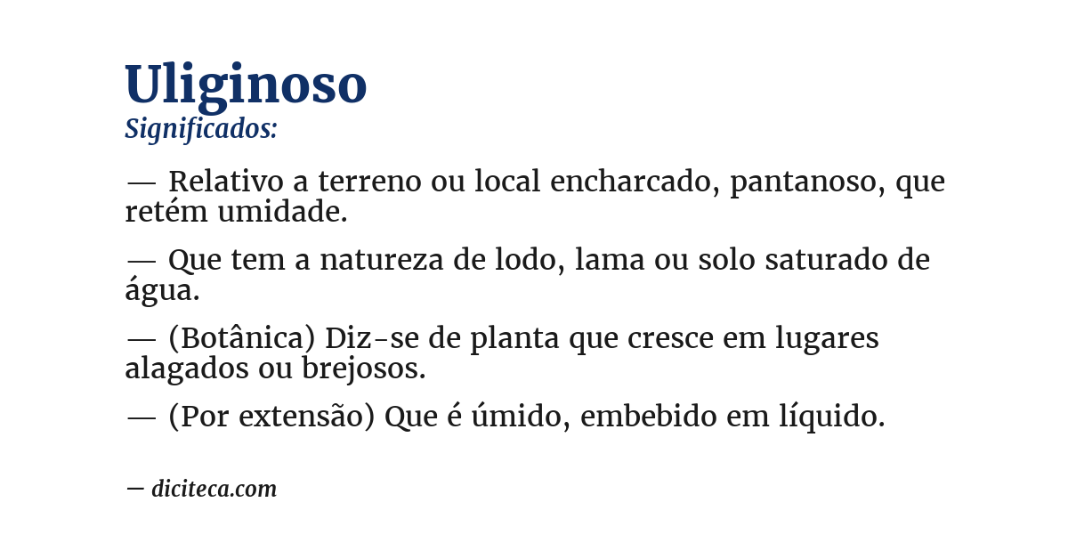 Significado de uliginoso