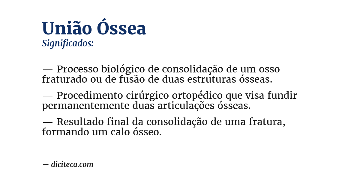 Significado de união óssea