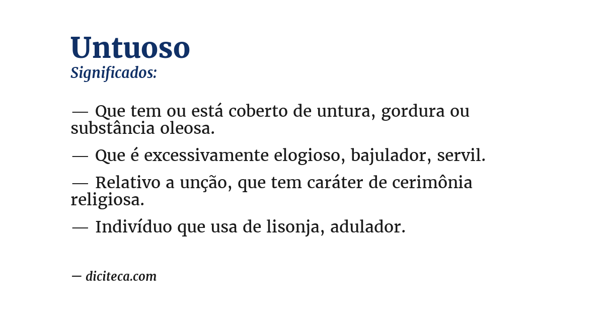 Significado de untuoso