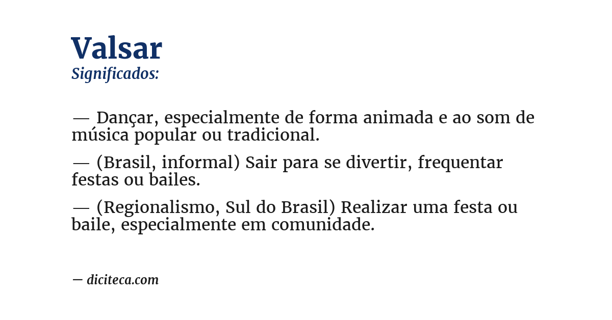 Significado de valsar