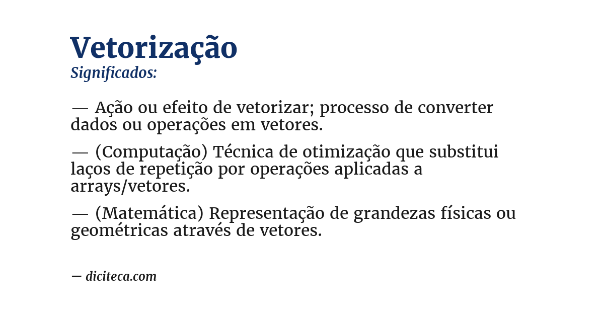 Significado de vetorização