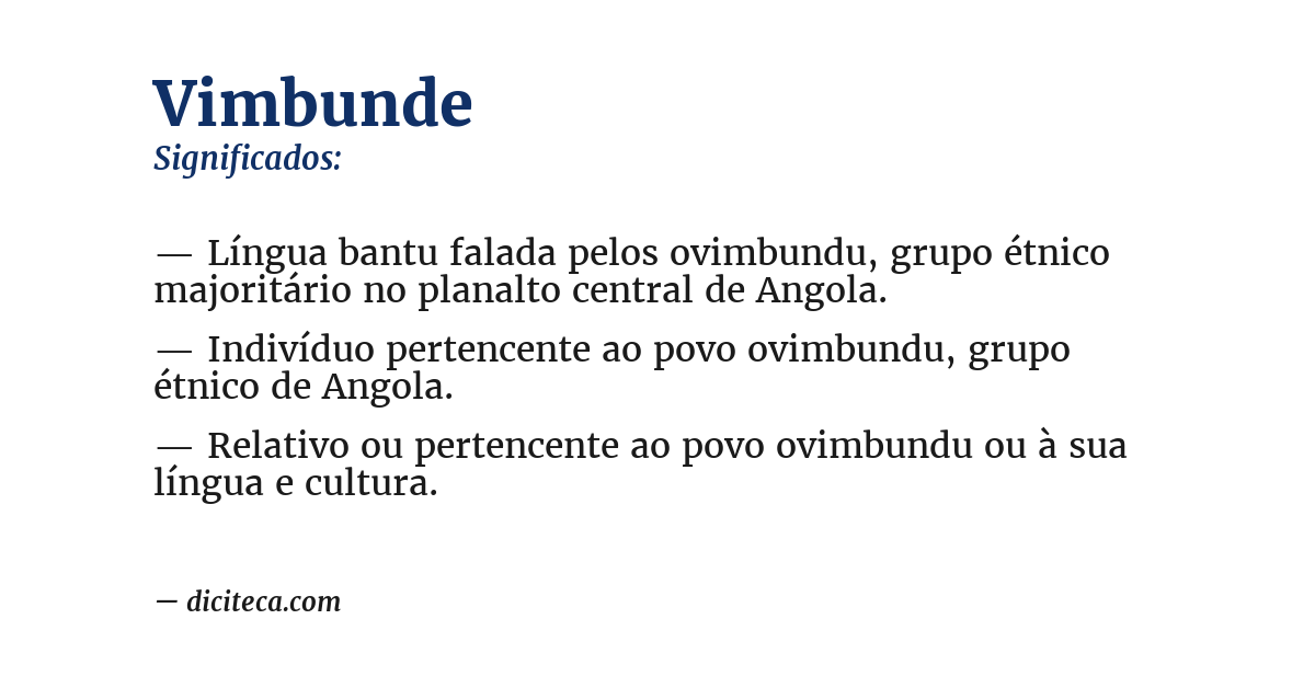 Significado de vimbunde