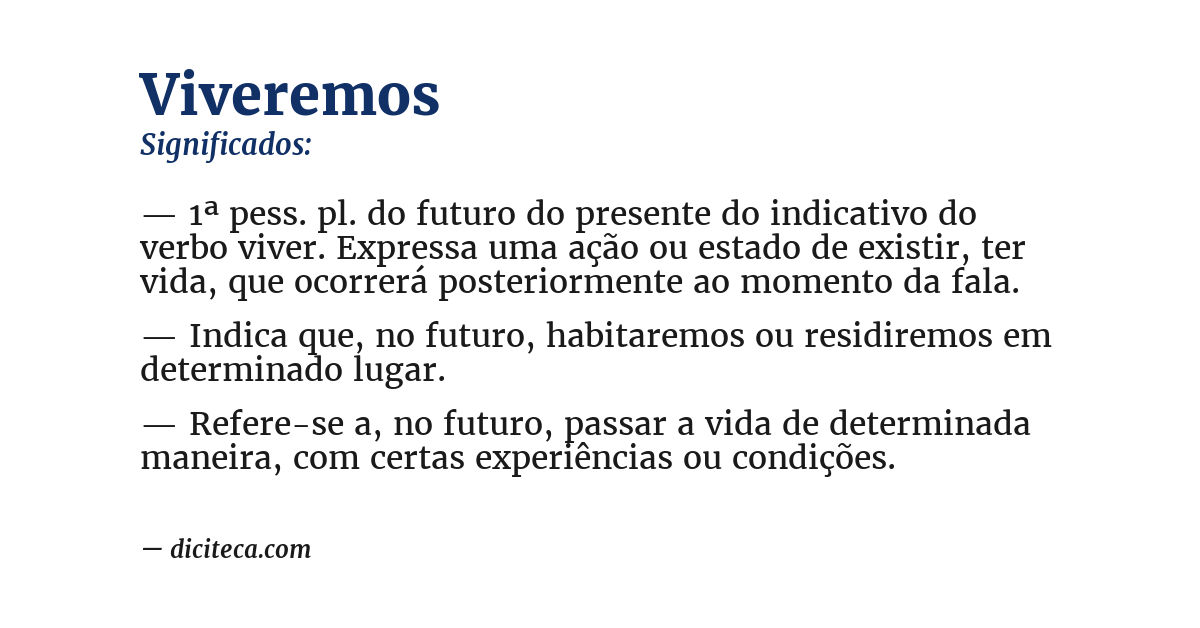 Significado de viveremos