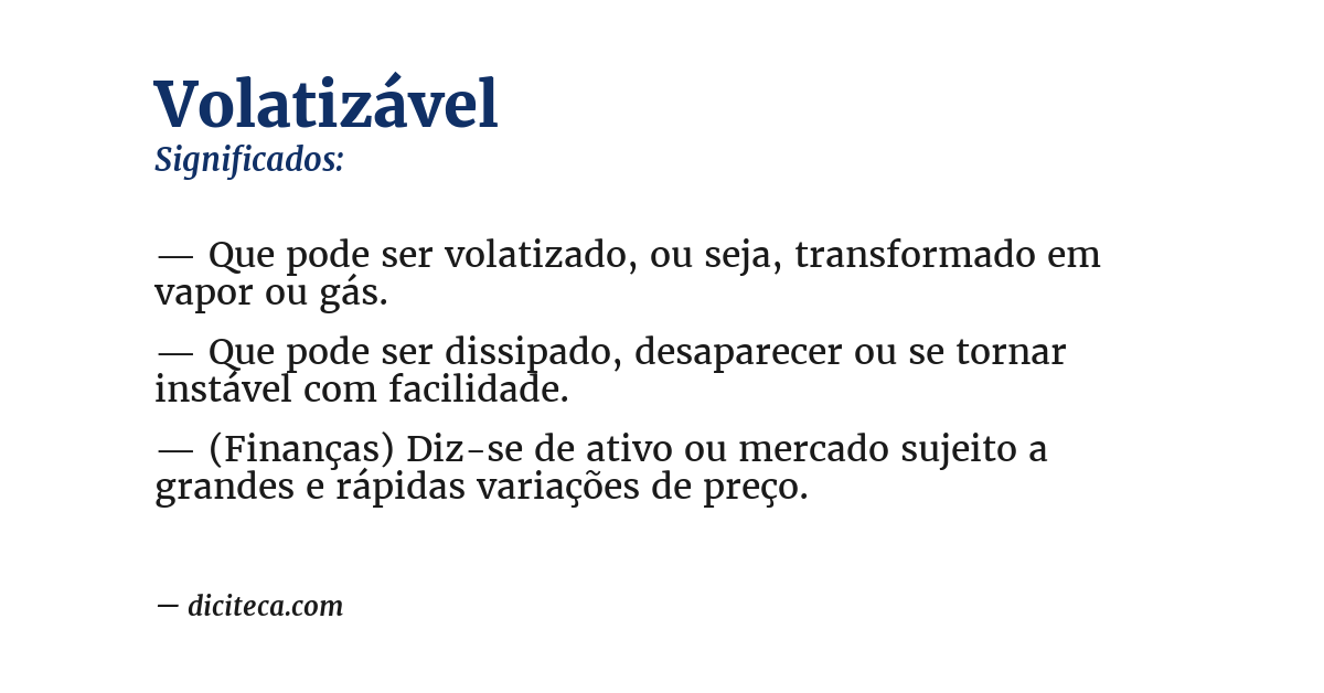 Significado de volatizável
