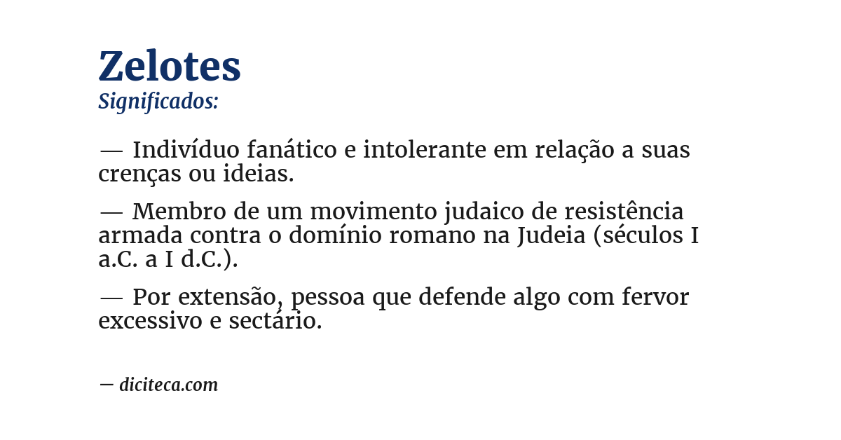 Significado de zelotes