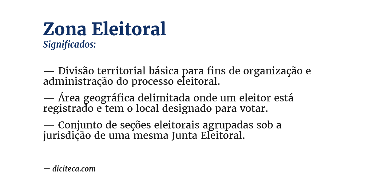 Significado de zona eleitoral