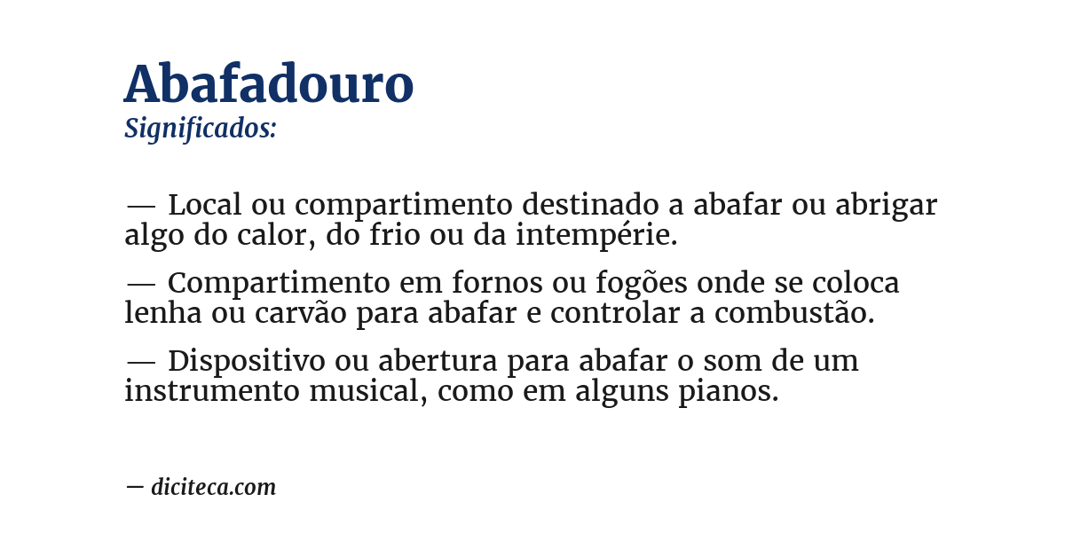 Significado de abafadouro