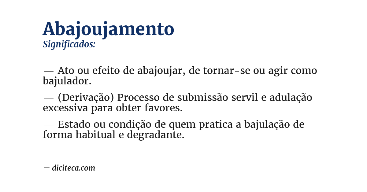 Significado de abajoujamento