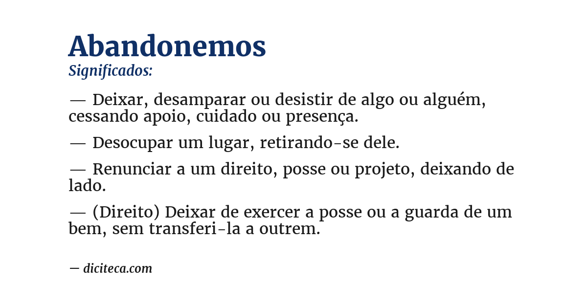Significado de abandonemos