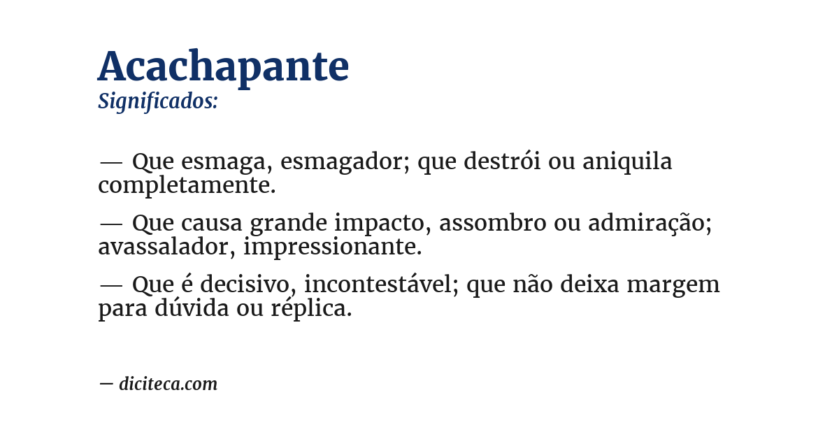 Significado de acachapante