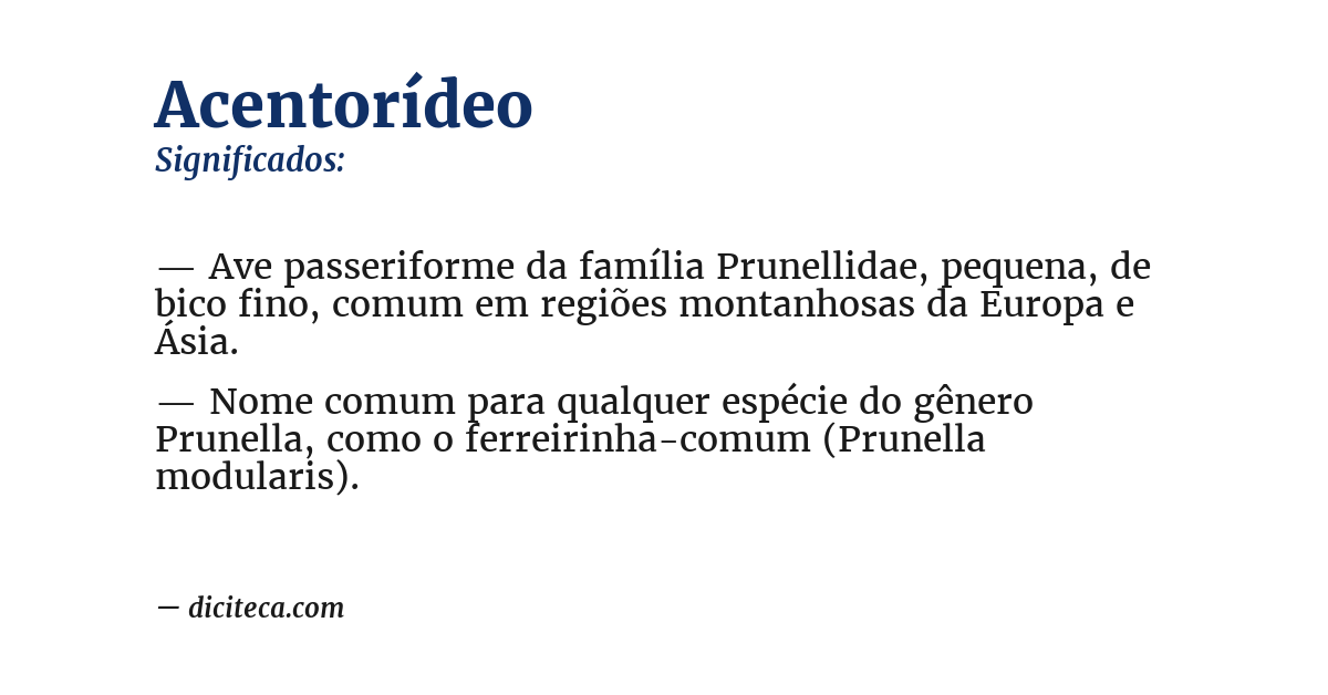 Significado de acentorídeo