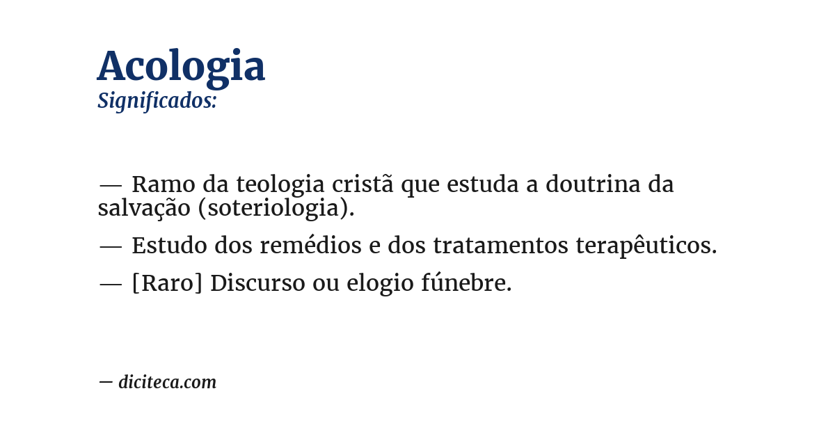 Significado de acologia