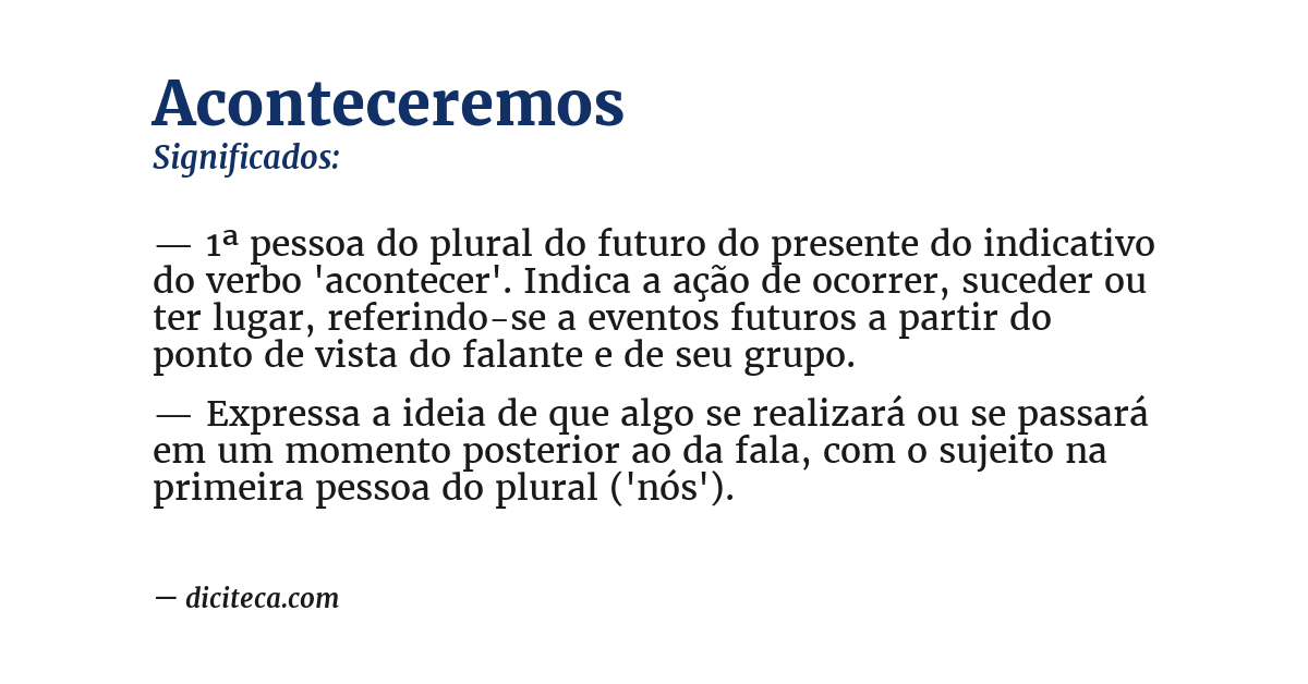 Significado de aconteceremos