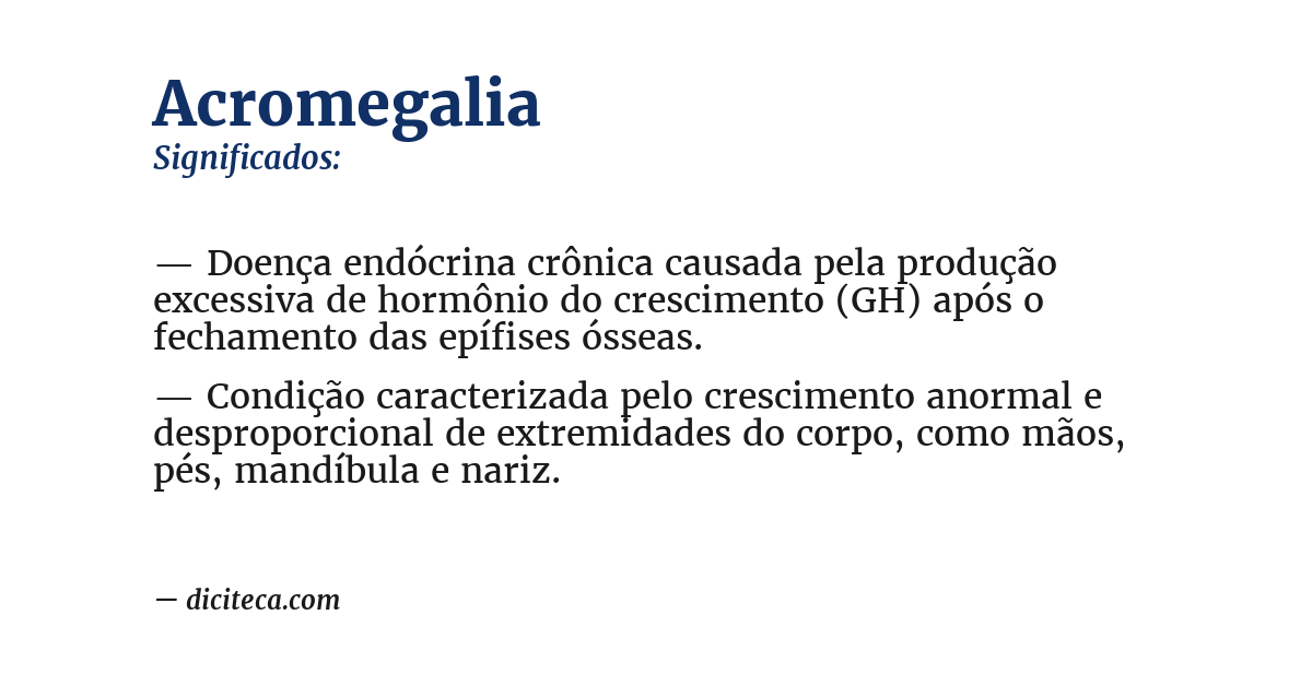 Significado de acromegalia