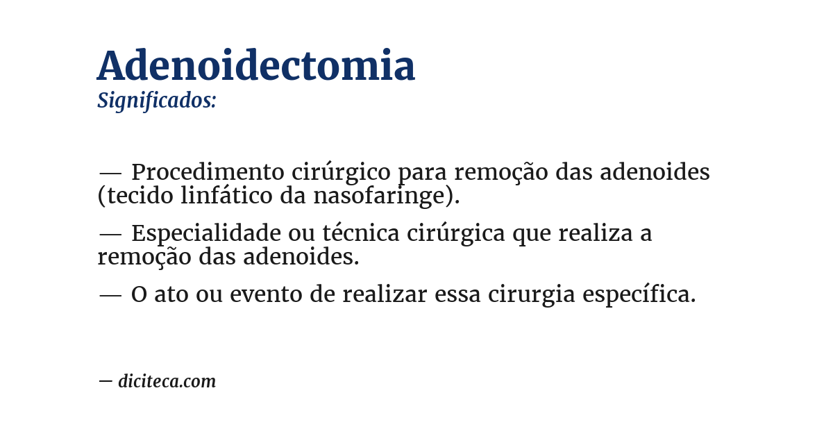 Significado de adenoidectomia