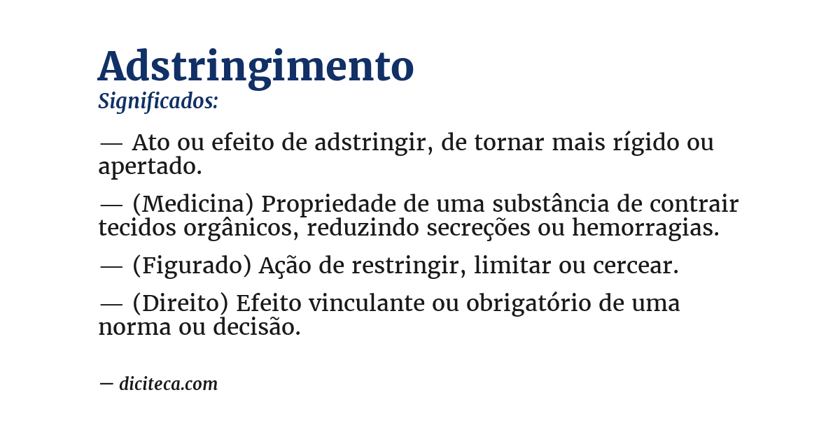 Significado de adstringimento