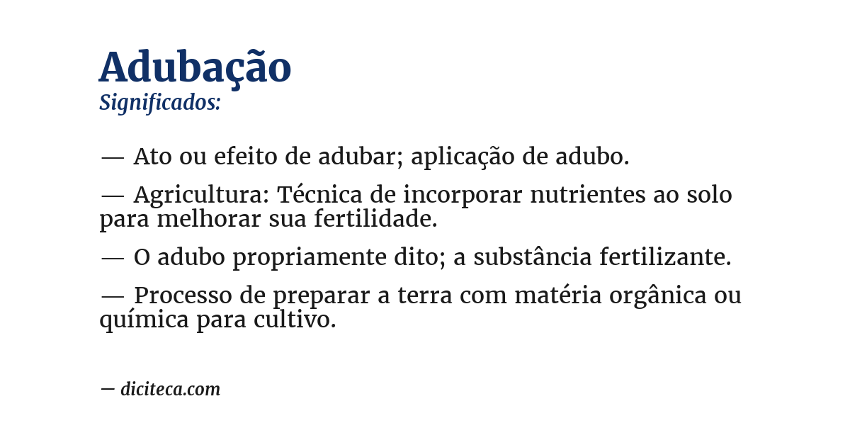 Significado de adubação