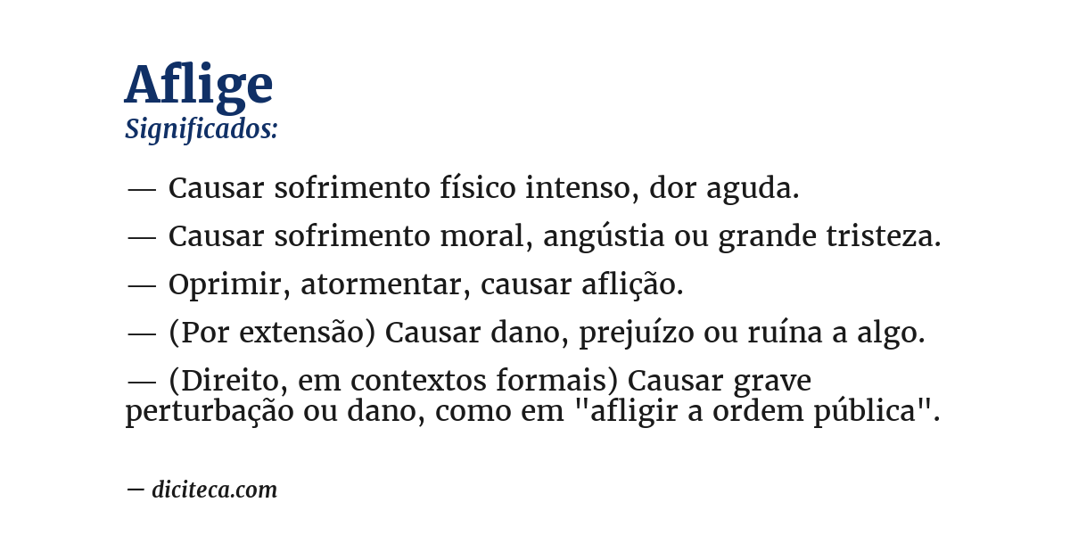 Significado de aflige