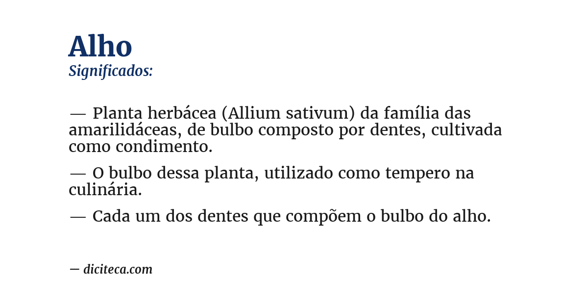 Significado de alho