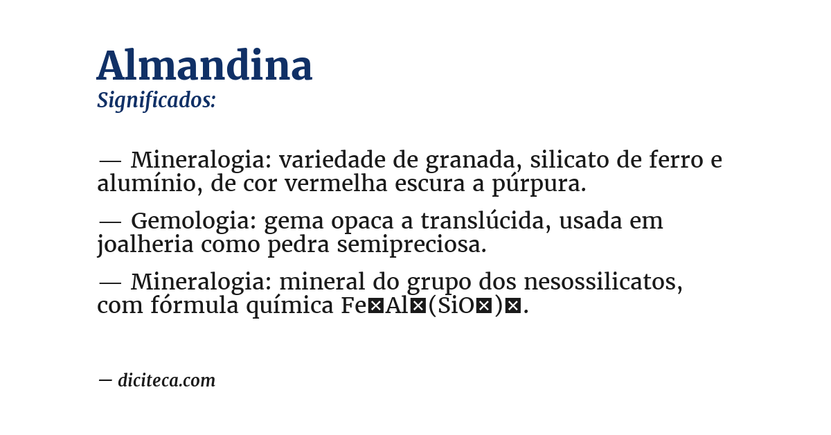 Significado de almandina