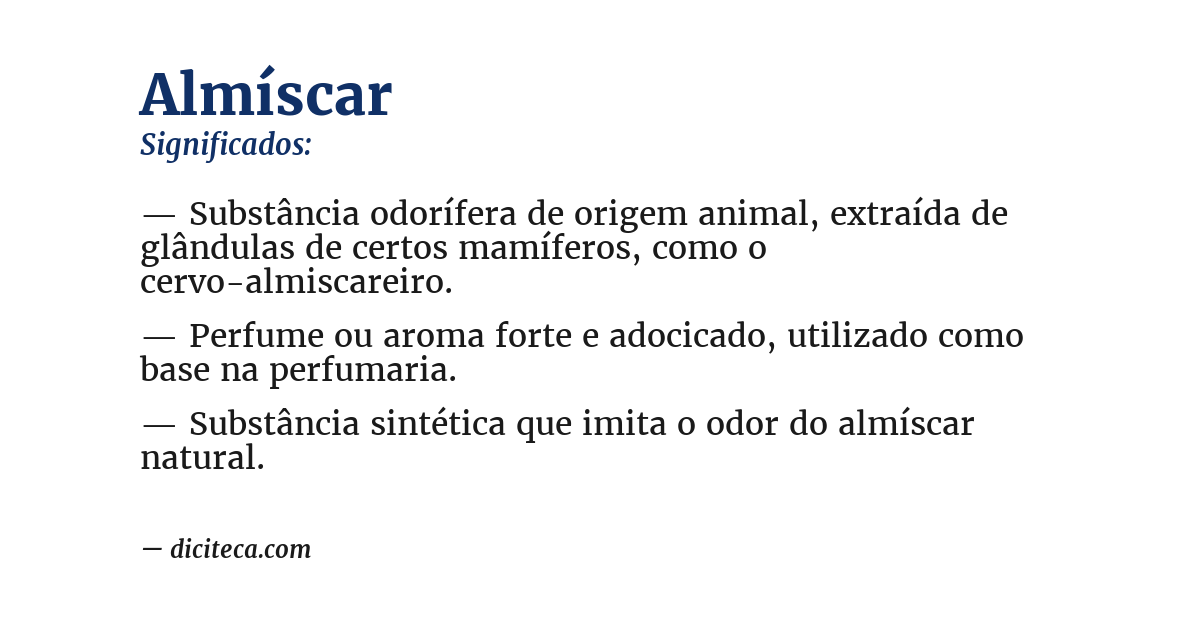 Significado de almíscar