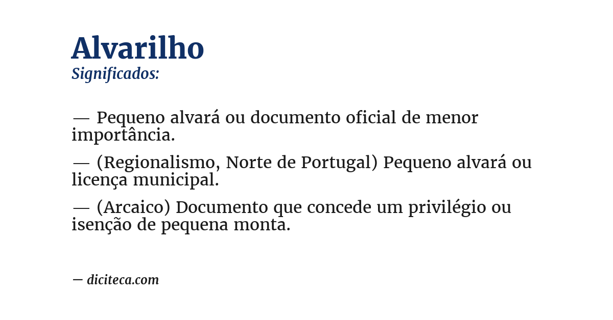 Significado de alvarilho