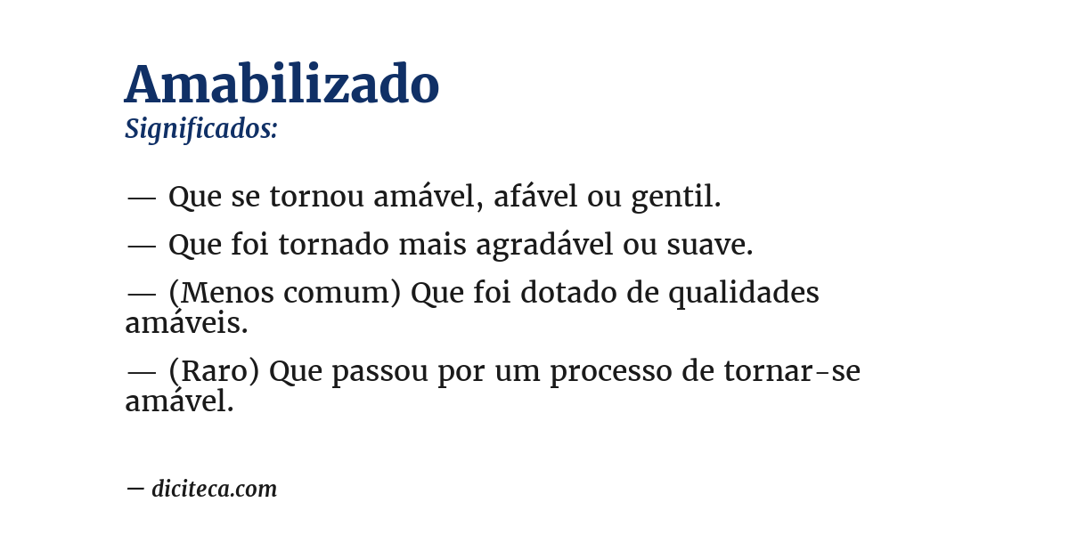 Significado de amabilizado